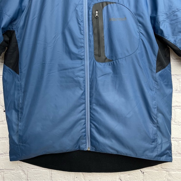 Marmot Lightweight Fleece-Lined Full Zip Windbreaker Jacket Blue Sz L - Picture 3 of 13